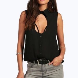 [donating soon] 🍭 Maya Cut Out Bib Shirt NWT